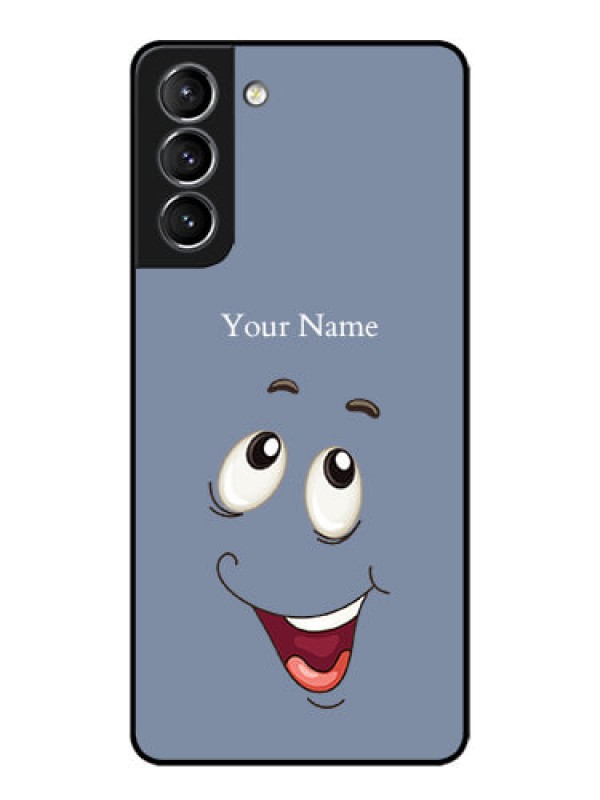 Custom Galaxy S21 Plus Custom Metal Phone Case - Laughing Cartoon Face Design