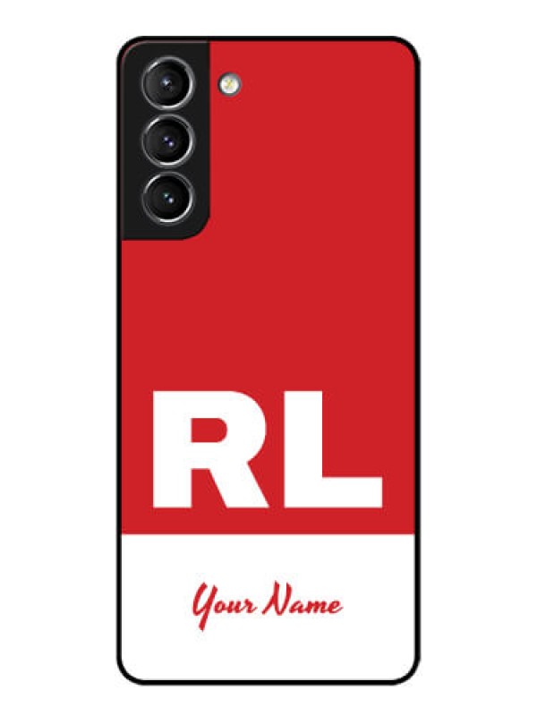 Custom Galaxy S21 Plus Custom Metal Phone Case - Dual Tone Custom Text Design