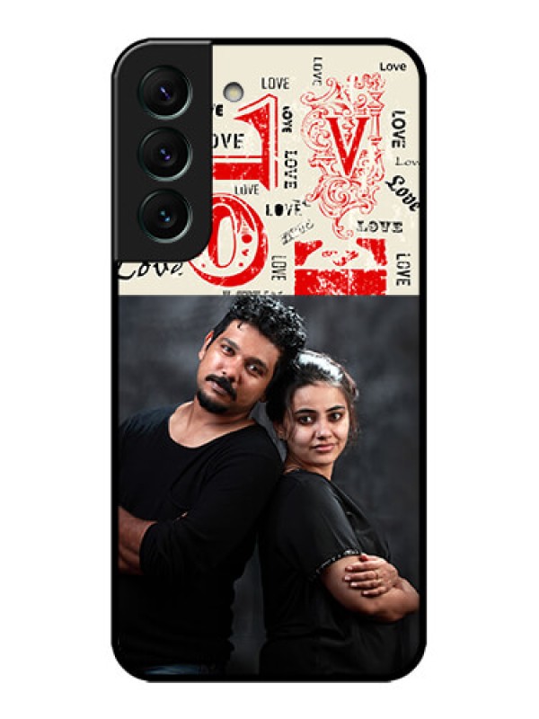 Custom Galaxy S22 5G Custom Metal Phone CaseTrendy Love Design Case