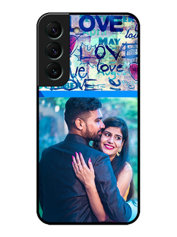 Custom Galaxy S22 5G Custom Metal Phone CaseColorful Love Design