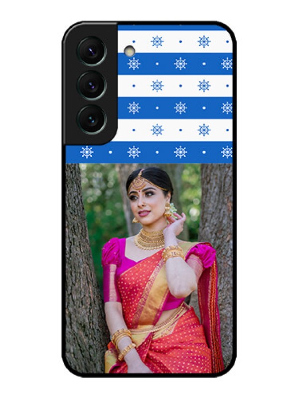 Custom Galaxy S22 5G Custom Metal Phone CaseSnow Pattern Design