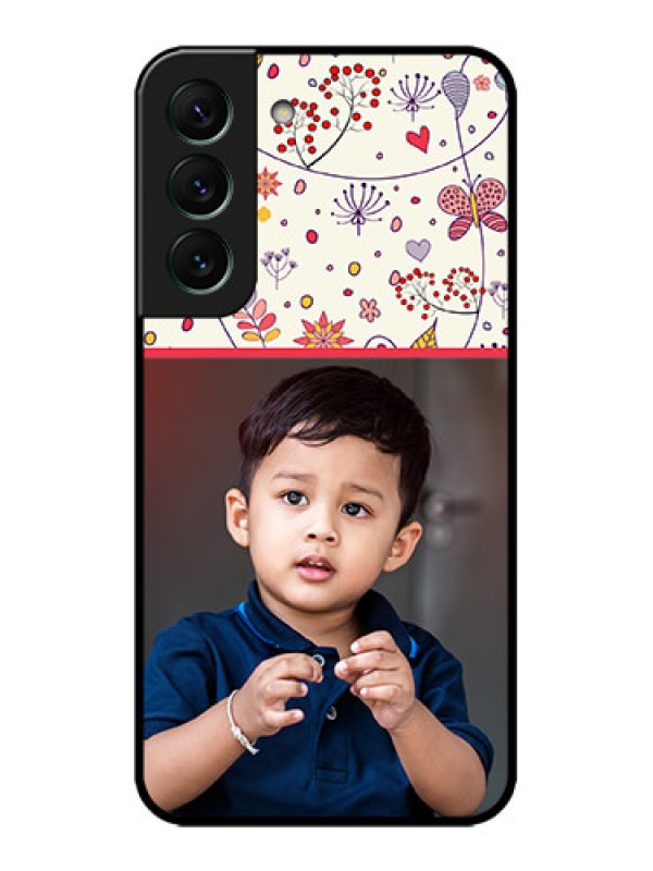 Custom Galaxy S22 5G Custom Metal Phone CasePremium Floral Design