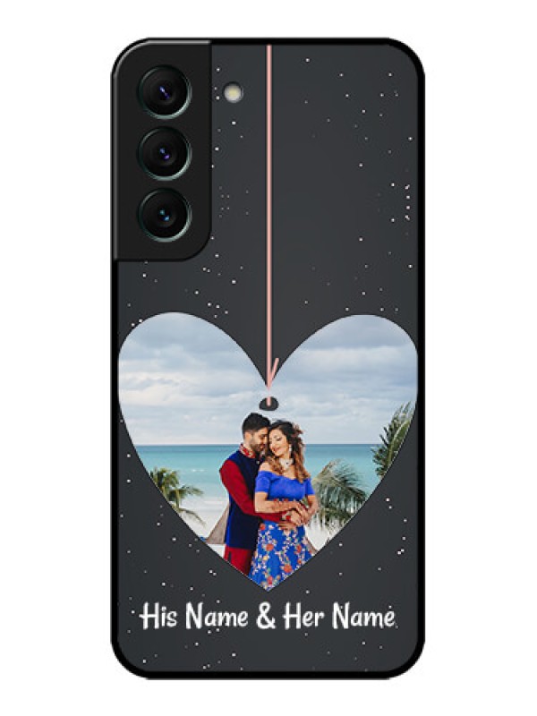 Custom Galaxy S22 5G Custom Metal Phone CaseHanging Heart Design