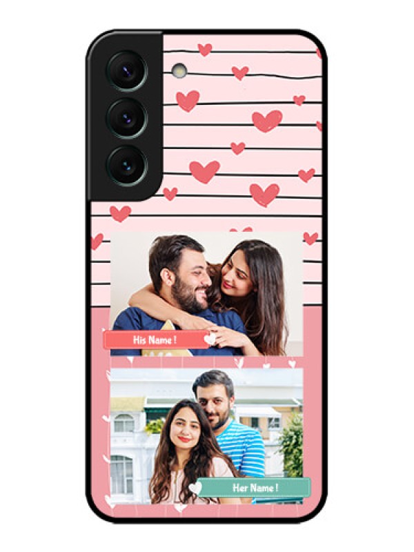 Custom Galaxy S22 5G Custom Metal Phone CasePhoto With Heart Design