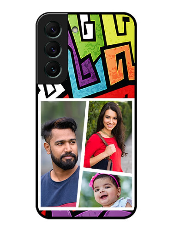 Custom Galaxy S22 5G Custom Metal Phone CaseGraffiti Pattern Design