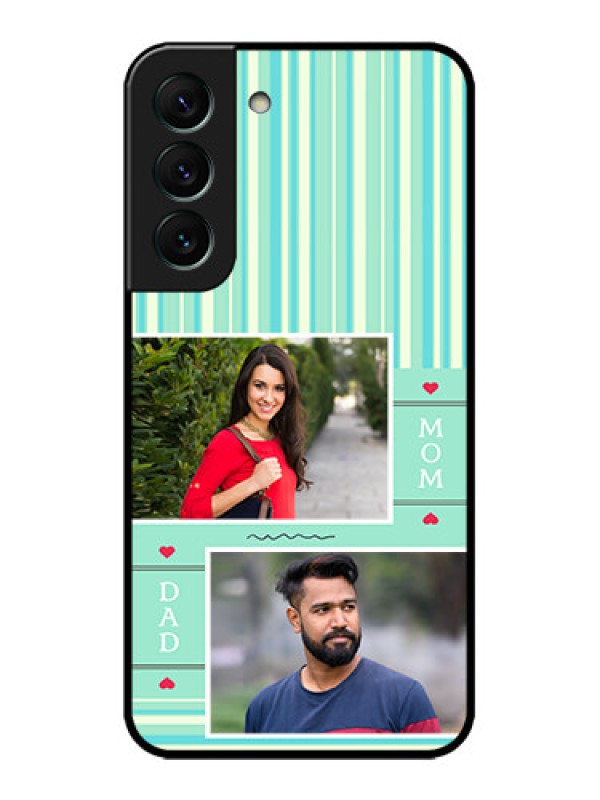 Custom Galaxy S22 5G Custom Metal Phone CaseMom and Dad Pic Design