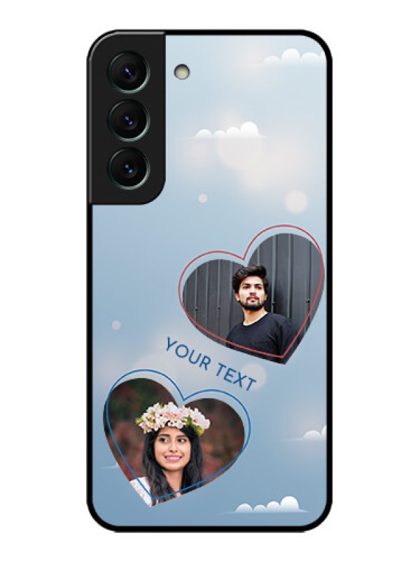 Custom Galaxy S22 5G Custom Metal Phone CaseBlue Color Couple Design