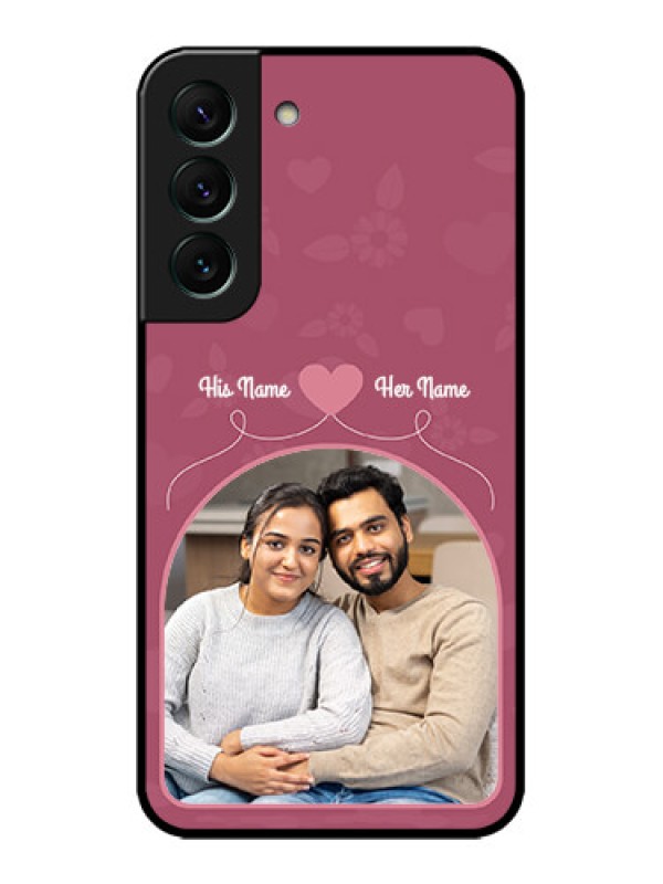 Custom Galaxy S22 5G Custom Metal Phone CaseLove Floral Design