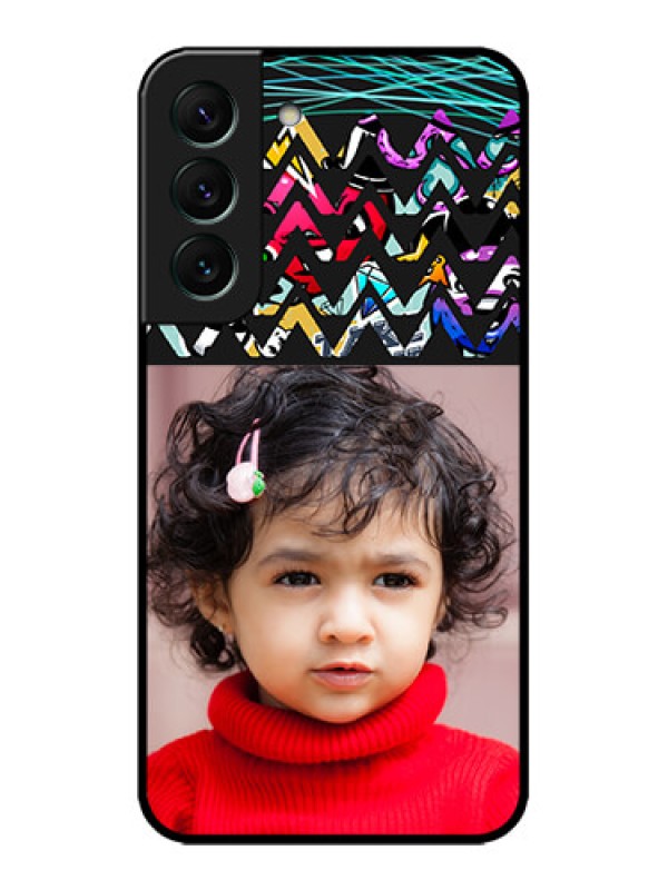 Custom Galaxy S22 5G Custom Metal Phone CaseNeon Abstract Design