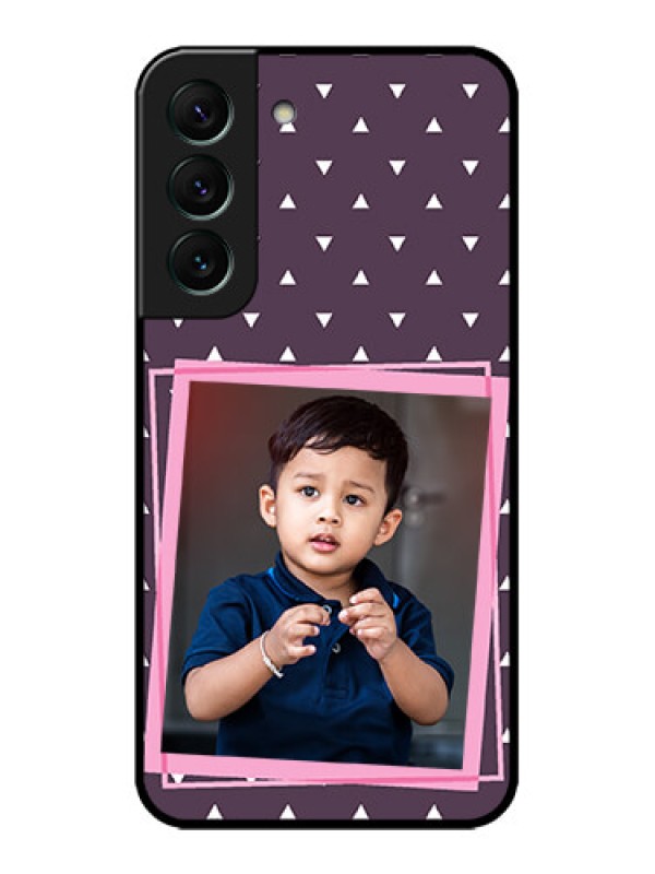 Custom Galaxy S22 5G Custom Metal Phone CaseTriangle Pattern Dotted Design