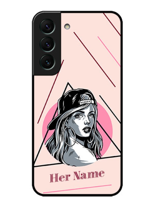 Custom Galaxy S22 5G Custom Metal Phone CaseRockstar Girl Design