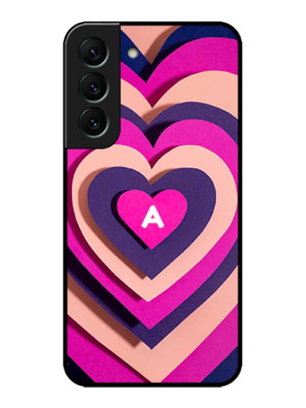 Custom Galaxy S22 5G Custom Metal Phone CaseCute Heart Pattern Design