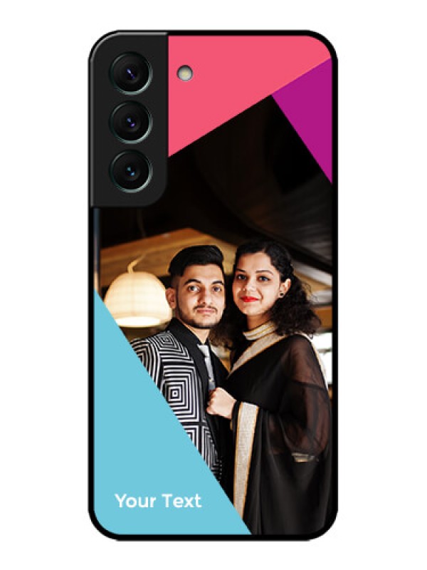 Custom Galaxy S22 5G Custom Metal Phone CaseStacked Triple Colour Design