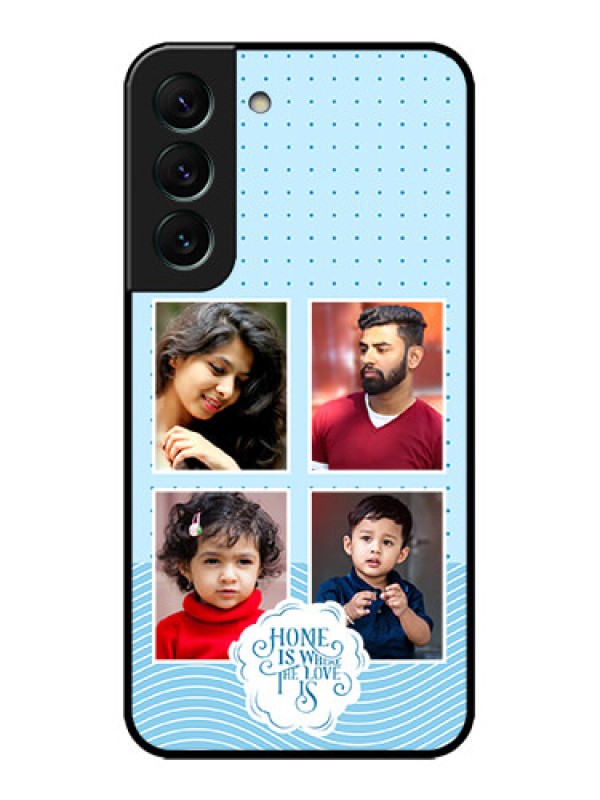 Custom Galaxy S22 5G Custom Metal Phone CaseCute Love Quote With 4 Pic Upload Design