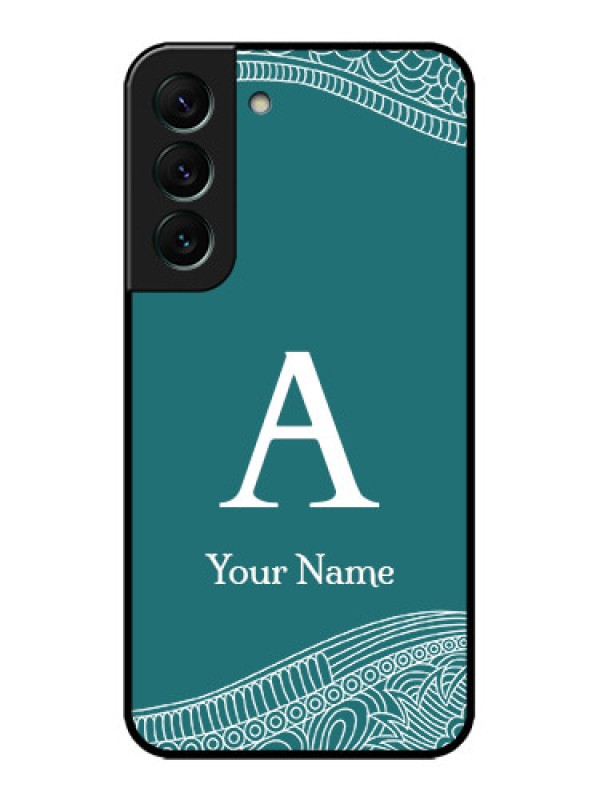 Custom Galaxy S22 5G Custom Metal Phone CaseLine Art Pattern With Custom Name Design