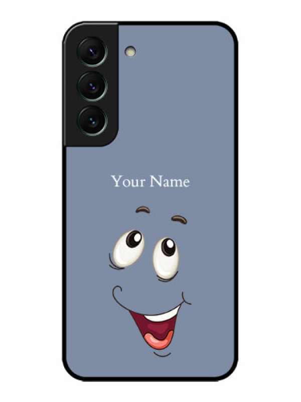 Custom Galaxy S22 5G Custom Metal Phone CaseLaughing Cartoon Face Design
