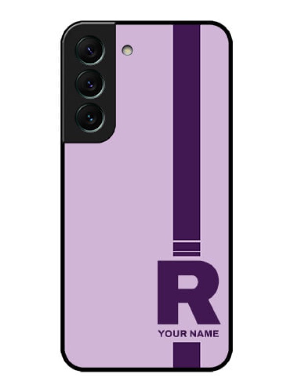 Custom Galaxy S22 5G Custom Metal Phone CaseSimple Dual Tone Stripe With Name Design