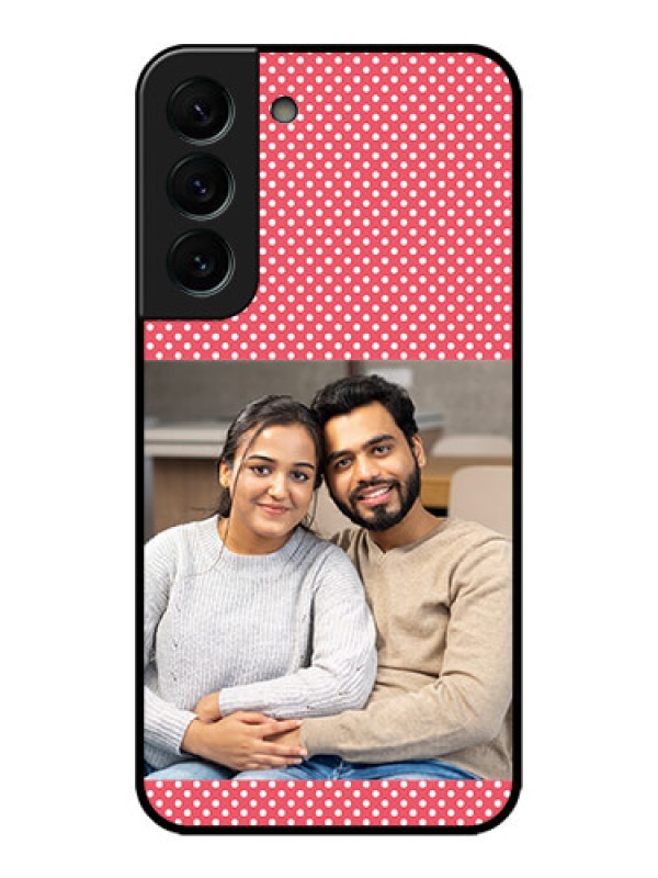 Custom Galaxy S22 Plus 5G Custom Metal Phone CaseWhite Dotted Design