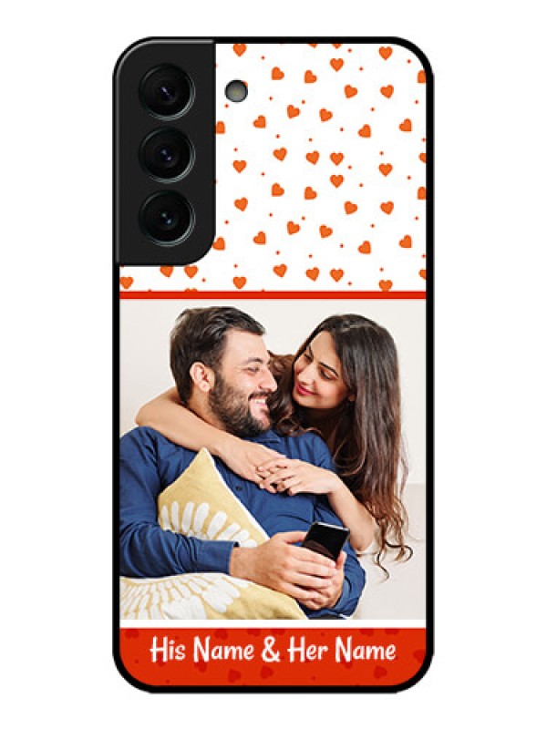 Custom Galaxy S22 Plus 5G Custom Metal Phone CaseOrange Love Symbol Design
