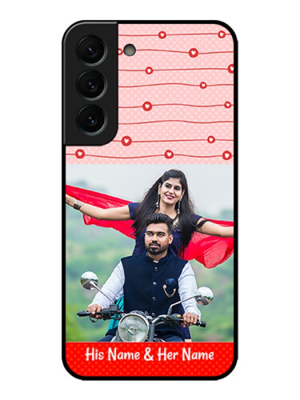 Custom Galaxy S22 Plus 5G Custom Metal Phone CaseRed Pattern Case Design