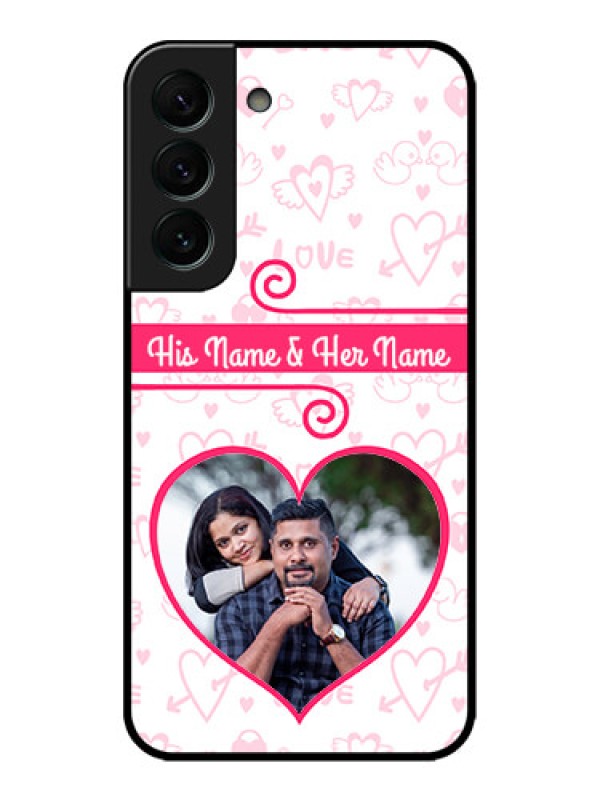 Custom Galaxy S22 Plus 5G Custom Metal Phone CaseHeart Shape Love Design