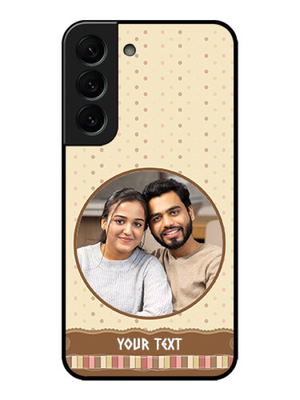 Custom Galaxy S22 Plus 5G Custom Metal Phone CaseBrown Dotted Mobile Case Design