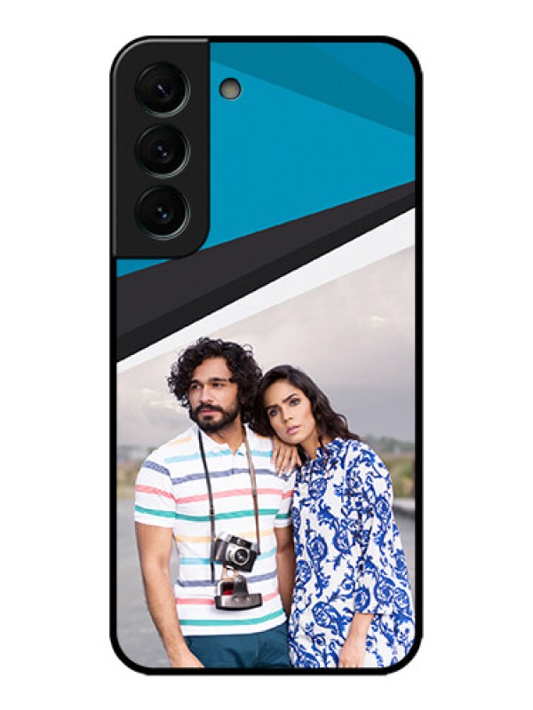 Custom Galaxy S22 Plus 5G Custom Metal Phone CaseSimple Pattern Photo Upload Design