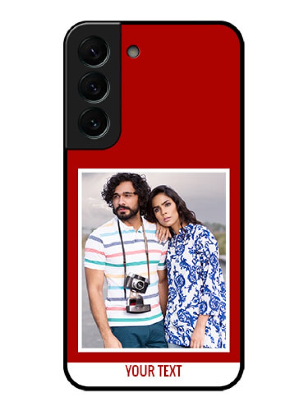 Custom Galaxy S22 Plus 5G Custom Metal Phone CaseRed Color Design