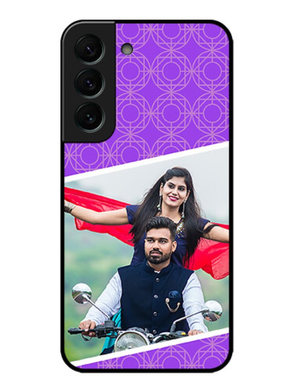 Custom Galaxy S22 Plus 5G Custom Metal Phone CaseViolet Color Pattern Design