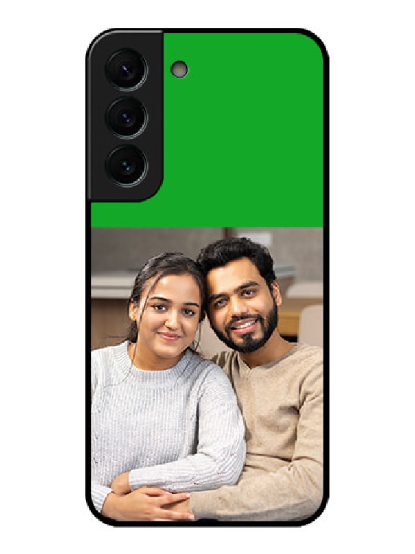 Custom Galaxy S22 Plus 5G Custom Metal Phone CaseGreen Pattern Design