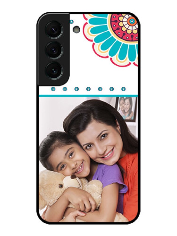 Custom Galaxy S22 Plus 5G Custom Metal Phone CaseFlower Design