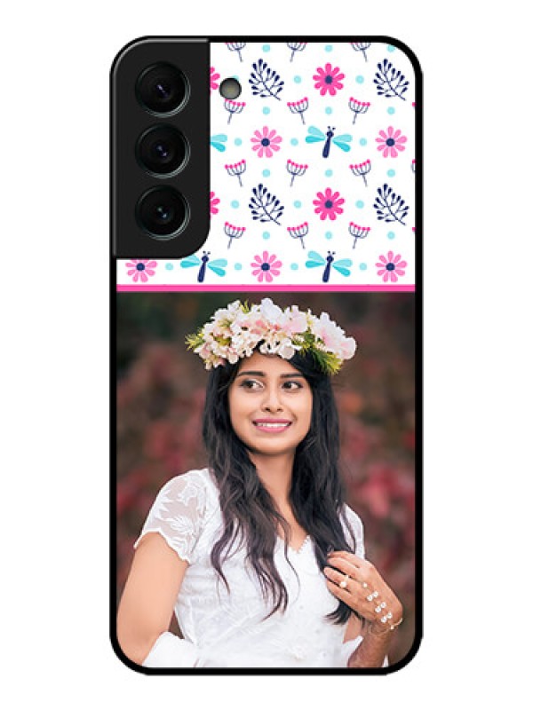 Custom Galaxy S22 Plus 5G Custom Metal Phone CaseColorful Flower Design