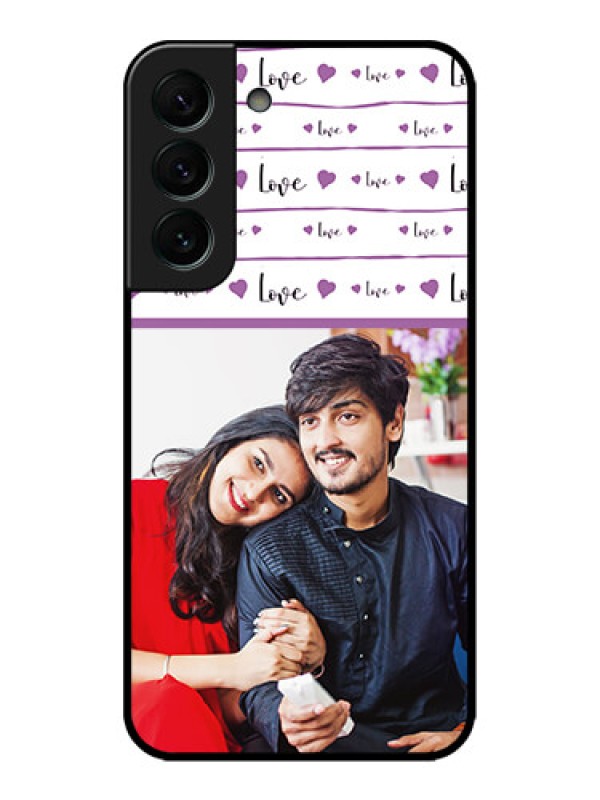 Custom Galaxy S22 Plus 5G Custom Metal Phone CaseCouples Heart Design