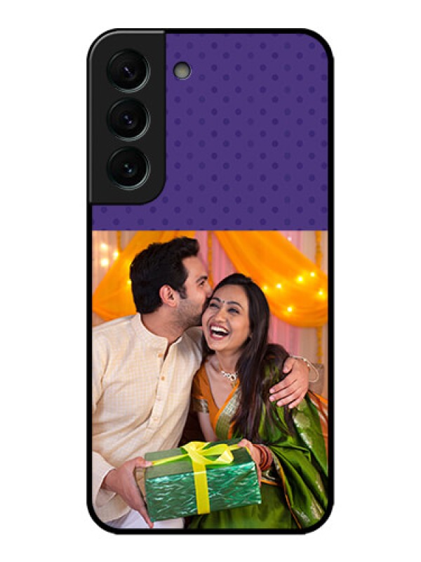 Custom Galaxy S22 Plus 5G Custom Metal Phone CaseViolet Colored Pattern Design