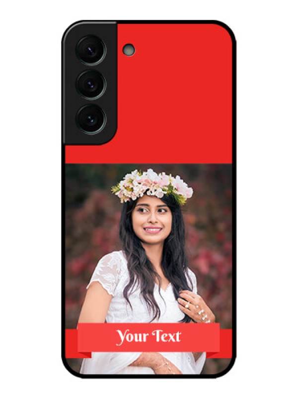 Custom Galaxy S22 Plus 5G Custom Metal Phone CaseSimple Red Color Design