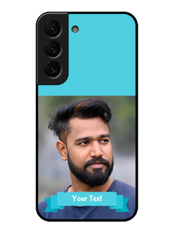 Custom Galaxy S22 Plus 5G Custom Metal Phone CaseBlue Color Design