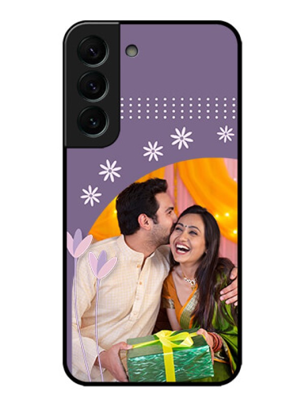 Custom Galaxy S22 Plus 5G Custom Metal Phone CaseLavender Flowers Design