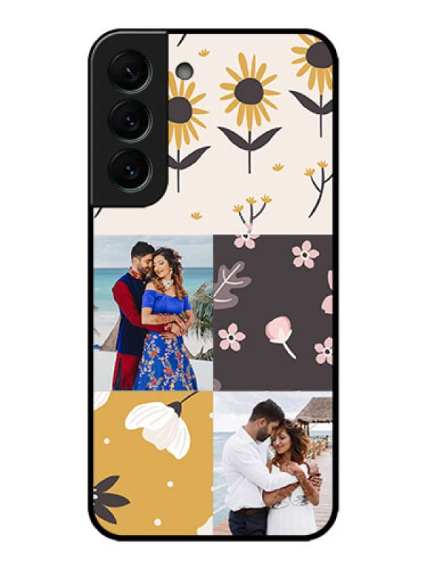 Custom Galaxy S22 Plus 5G Custom Metal Phone Case3 Images With Floral Design