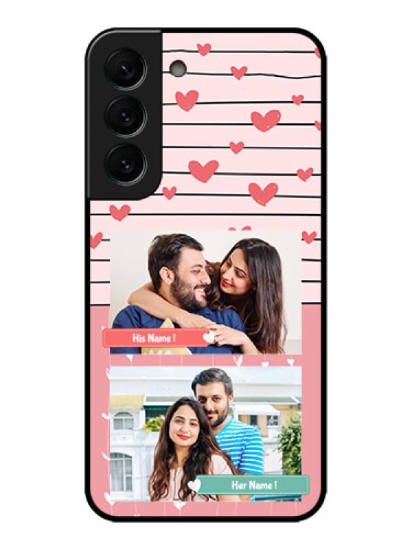 Custom Galaxy S22 Plus 5G Custom Metal Phone CasePhoto With Heart Design