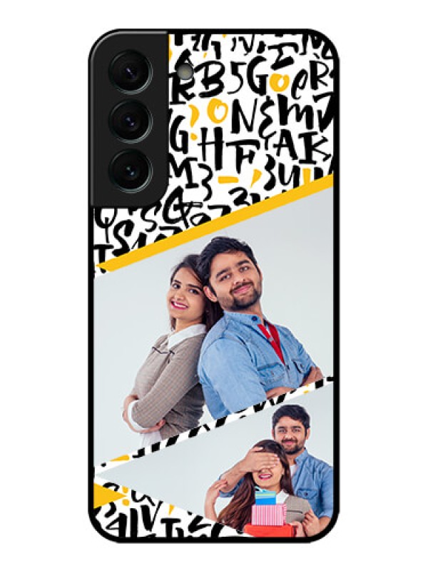 Custom Galaxy S22 Plus 5G Custom Metal Phone CaseLetters Pattern Design