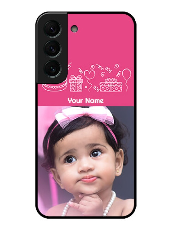 Custom Galaxy S22 Plus 5G Custom Metal Phone CaseWith Birthday Line Art Design