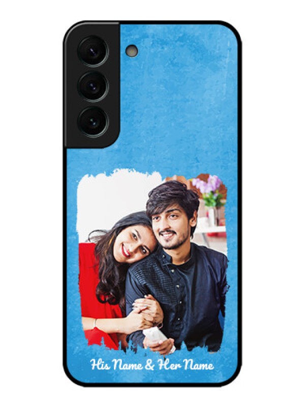 Custom Galaxy S22 Plus 5G Custom Metal Phone CaseBlue Color Vintage Design