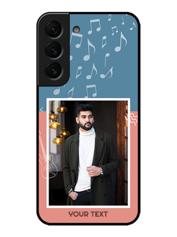 Custom Galaxy S22 Plus 5G Custom Metal Phone CaseWith Color Musical Note Design