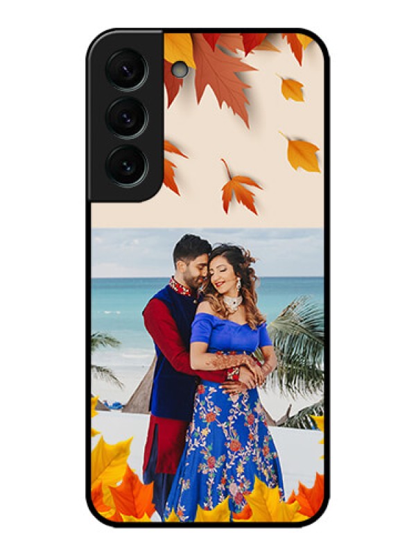 Custom Galaxy S22 Plus 5G Custom Metal Phone CaseAutumn Maple Leaves Design