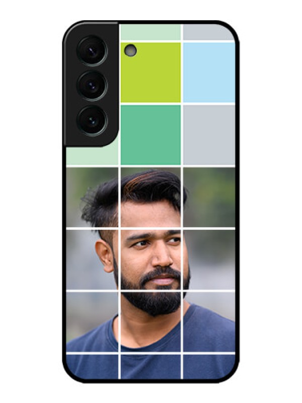 Custom Galaxy S22 Plus 5G Custom Metal Phone CaseWith White Box Pattern