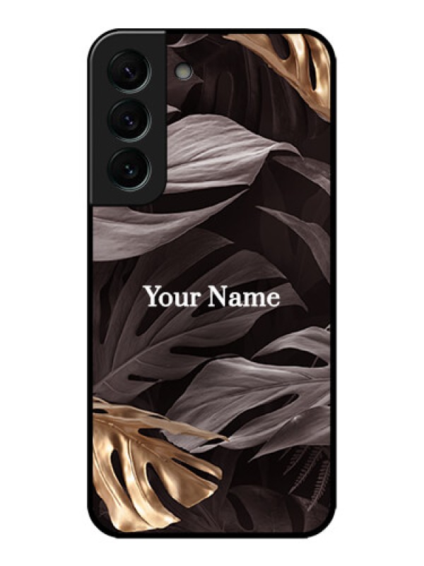 Custom Galaxy S22 Plus 5G Custom Metal Phone CaseWild Leaves Digital Paint Design