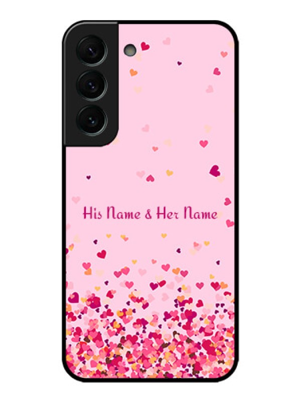 Custom Galaxy S22 Plus 5G Custom Metal Phone CaseFloating Hearts Design