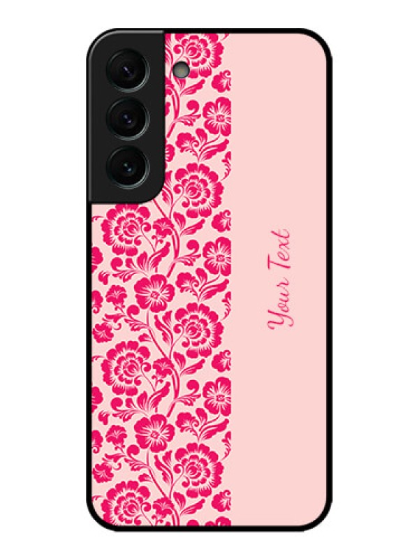 Custom Galaxy S22 Plus 5G Custom Metal Phone CaseAttractive Floral Pattern Design