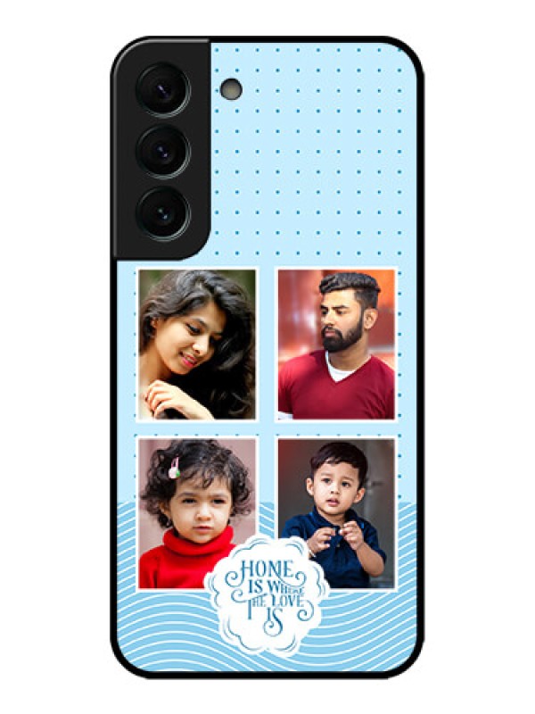 Custom Galaxy S22 Plus 5G Custom Metal Phone CaseCute Love Quote With 4 Pic Upload Design
