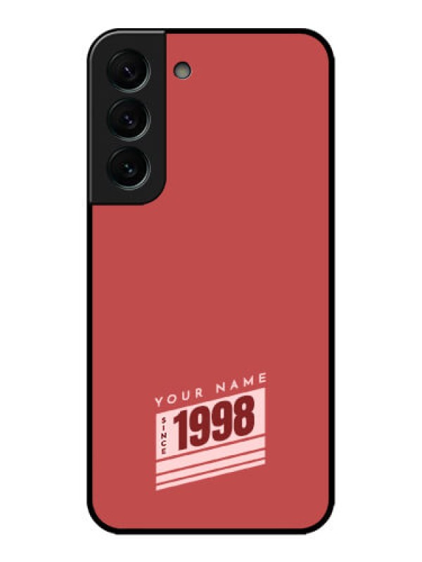 Custom Galaxy S22 Plus 5G Custom Metal Phone CaseRed Custom Year Of Birth Design